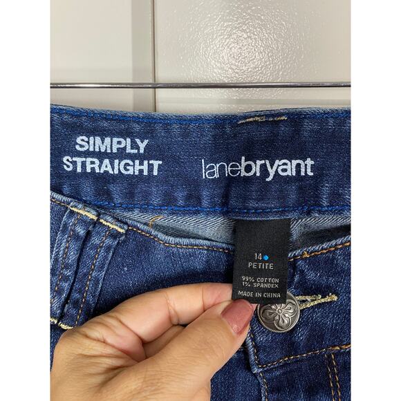 Lane Bryant Simply Straight Dark Blue Jeans Size 14 Petite - Picture 3 of 7